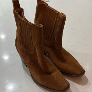 Crown Vintage Tan Suede Ankle Booties